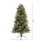 Nearly Natural 5' Flocked Whistler Mountain Fir Artificial Christmas Tree with 250 Warm White LED Lights with Instant Connect Technology, 28 Globe Bulbs, Pine Cones and 480 Bendable Branches